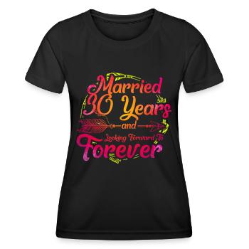 30e anniversaire de mariage - T-shirt sport Femme - noir - Devant - AI Model Female 172 light (172cm)