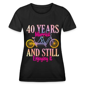 40th wedding anniversary - Women's Functional T-Shirt - black - Front - AI Model Female 172 light (172cm)