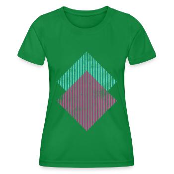Colorful retro shapes - Women's Functional T-Shirt - kelly green - Front - AI Model Female 172 dark (172cm)