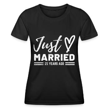 25th wedding anniversary - Women's Functional T-Shirt - black - Front - AI Model Female 172 light (172cm)