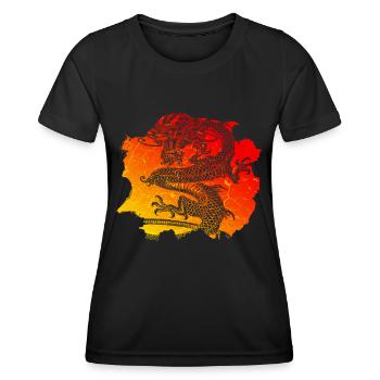 Chinesischer Drache - Frauen Funktions-T-Shirt - Schwarz - Vorne - AI Model Female 172 light (172cm)