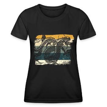 Chinesischer Drache - Frauen Funktions-T-Shirt - Schwarz - Vorne - AI Model Female 172 light (172cm)