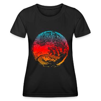 Dragon chinois - T-shirt sport Femme - noir - Devant - AI Model Female 172 light (172cm)