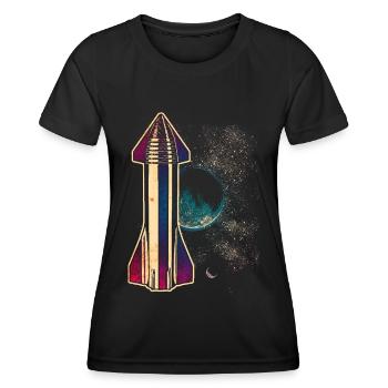 Starship fusée vaisseau spatial - T-shirt sport Femme - noir - Devant - AI Model Female 172 light (172cm)