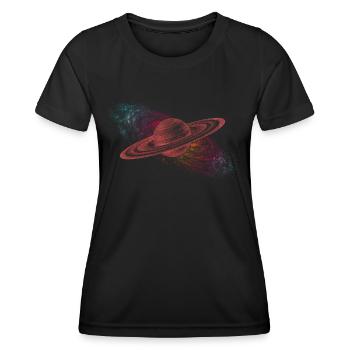 Saturn Planet - Frauen Funktions-T-Shirt - Schwarz - Vorne - AI Model Female 172 light (172cm)