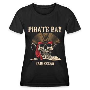 Pirat Schädel Karibik - Frauen Funktions-T-Shirt - Schwarz - Vorne - AI Model Female 172 light (172cm)