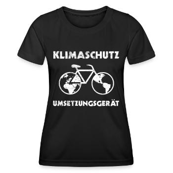 Fahrrad - Klimaschutz Umsetzungsgerät - Frauen Funktions-T-Shirt - Schwarz - Vorne - AI Model Female 172 light (172cm)