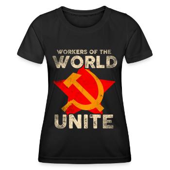 Workers of the world unite - Women's Functional T-Shirt - black - Front - AI Model Female 172 light (172cm)