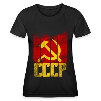 URSS Union soviétique - Marteau & Faudeur - Communisme - T-shirt sport Femme - noir - Devant - AI Model Female 172 light (172cm)