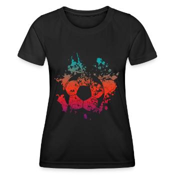 Balle de football - T-shirt sport Femme - noir - Devant - AI Model Female 172 light (172cm)
