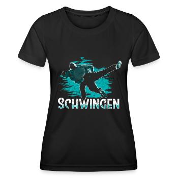 Schwingen Schweiz Sport - Frauen Funktions-T-Shirt - Schwarz - Vorne - AI Model Female 172 light (172cm)