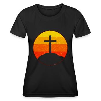 Croix - Christianisme - T-shirt sport Femme - noir - Devant - AI Model Female 172 light (172cm)