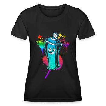 Graffiti - Frauen Funktions-T-Shirt - Schwarz - Vorne - AI Model Female 172 light (172cm)