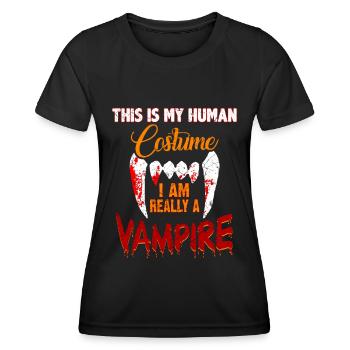 Drôle de vampire - T-shirt sport Femme - noir - Devant - AI Model Female 172 light (172cm)