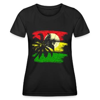 Jamaïque Reggae Rastafari - T-shirt sport Femme - noir - Devant - AI Model Female 172 light (172cm)