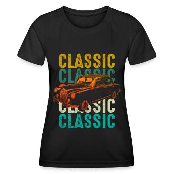 Klassische Autos - Frauen Funktions-T-Shirt - Schwarz - Vorne - AI Model Female 172 light (172cm)