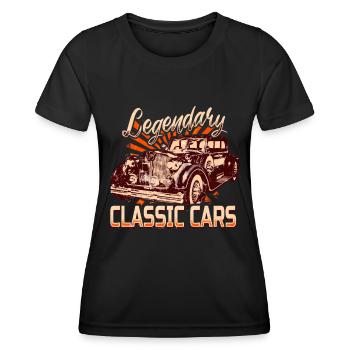 Voitures classiques légendaires - T-shirt sport Femme - noir - Devant - AI Model Female 172 light (172cm)