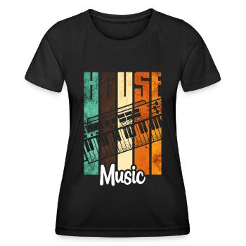 House Musik - Frauen Funktions-T-Shirt - Schwarz - Vorne - AI Model Female 172 light (172cm)