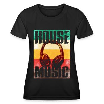 House Musik - Frauen Funktions-T-Shirt - Schwarz - Vorne - AI Model Female 172 light (172cm)