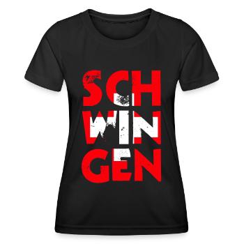 Schwingen Schweiz - Frauen Funktions-T-Shirt - Schwarz - Vorne - AI Model Female 172 light (172cm)