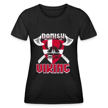Viking danois - T-shirt sport Femme - noir - Devant - AI Model Female 172 light (172cm)
