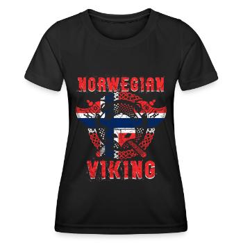 Norwegischer Wikinger - Frauen Funktions-T-Shirt - Schwarz - Vorne - AI Model Female 172 light (172cm)