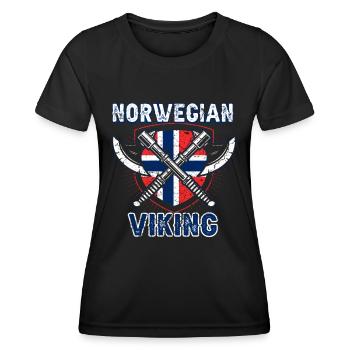 Norwegischer Wikinger - Frauen Funktions-T-Shirt - Schwarz - Vorne - AI Model Female 172 light (172cm)