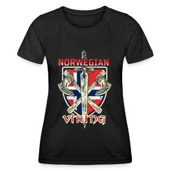 Norwegischer Wikinger - Frauen Funktions-T-Shirt - Schwarz - Vorne - AI Model Female 172 light (172cm)