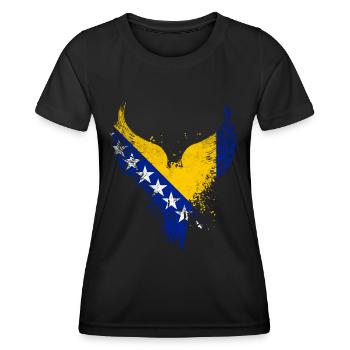 Drapeau de Bosnie - T-shirt sport Femme - noir - Devant - AI Model Female 172 light (172cm)