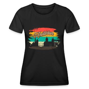 Amsterdam - T-shirt sport Femme - noir - Devant - AI Model Female 172 light (172cm)