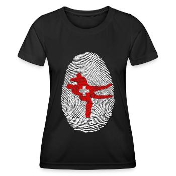 Schwingen Schweiz - Frauen Funktions-T-Shirt - Schwarz - Vorne - AI Model Female 172 light (172cm)