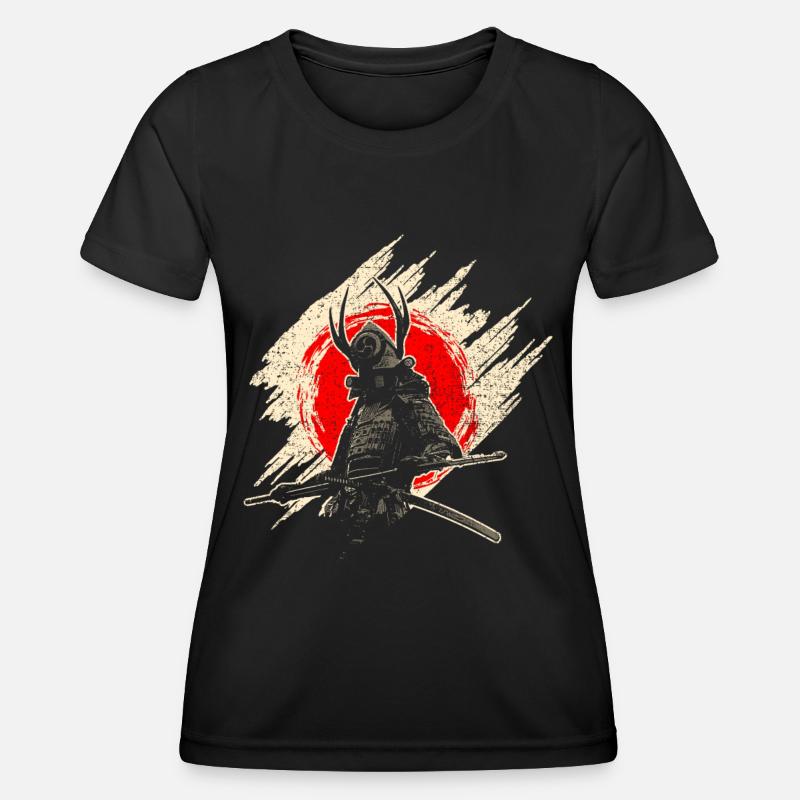 Samurai - Frauen Funktions-T-Shirt - Schwarz