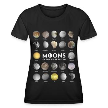 Lunes du système solaire - T-shirt sport Femme - noir - Devant - AI Model Female 172 light (172cm)
