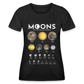 Lunes du système solaire - T-shirt sport Femme - noir - Devant - AI Model Female 172 light (172cm)