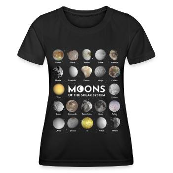 Lunes du système solaire - T-shirt sport Femme - noir - Devant - AI Model Female 172 light (172cm)
