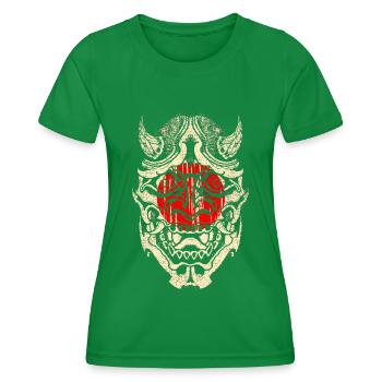 Masque de samouraï japonais - T-shirt sport Femme - vert - Devant - AI Model Female 172 dark (172cm)