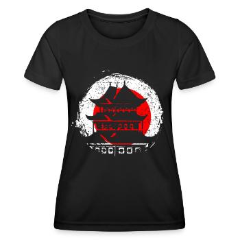 Architecture japonaise - T-shirt sport Femme - noir - Devant - AI Model Female 172 light (172cm)
