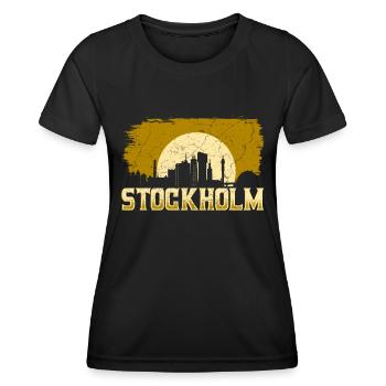 Stockholm - Frauen Funktions-T-Shirt - Schwarz - Vorne - AI Model Female 172 light (172cm)