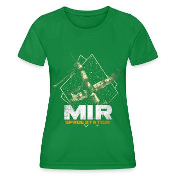 Station spatiale Mir - T-shirt sport Femme - vert - Devant - AI Model Female 172 dark (172cm)