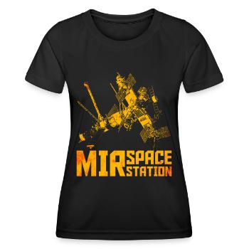 Station spatiale Mir - T-shirt sport Femme - noir - Devant - AI Model Female 172 light (172cm)