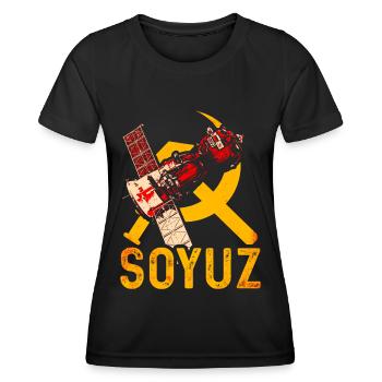 Sojus Raumschiff Sowjetunion - Frauen Funktions-T-Shirt - Schwarz - Vorne - AI Model Female 172 light (172cm)