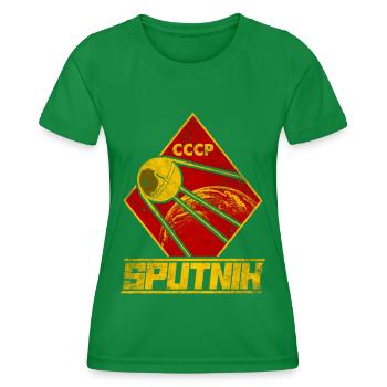 Sputnik Satellite Soviet Union - Women's Functional T-Shirt - kelly green - Front - AI Model Female 172 dark (172cm)