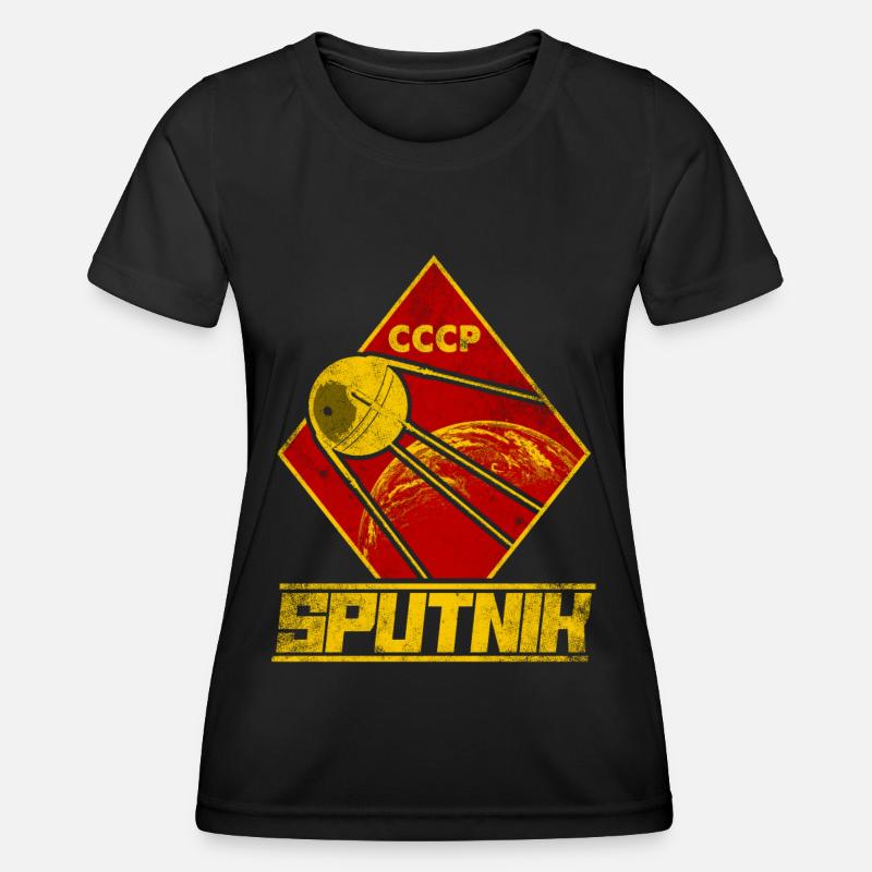 Sputnik Satellite Soviet Union - Women's Functional T-Shirt - black
