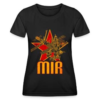Station spatiale Mir - T-shirt sport Femme - noir - Devant - AI Model Female 172 light (172cm)