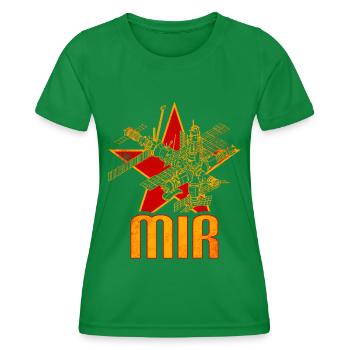 Mir Space Station - Women's Functional T-Shirt - kelly green - Front - AI Model Female 172 dark (172cm)