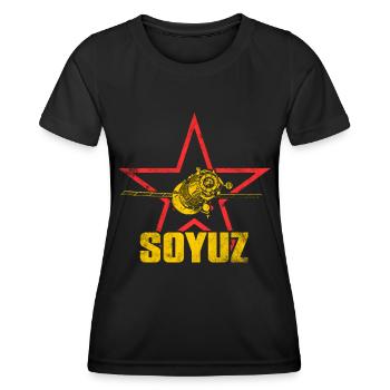 Sojus Raumschiff - Frauen Funktions-T-Shirt - Schwarz - Vorne - AI Model Female 172 light (172cm)
