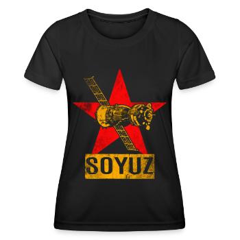 Sojus Raumschiff Sowjetunion - Frauen Funktions-T-Shirt - Schwarz - Vorne - AI Model Female 172 light (172cm)