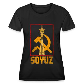 Fusée soviétique Soyouz - T-shirt sport Femme - noir - Devant - AI Model Female 172 light (172cm)