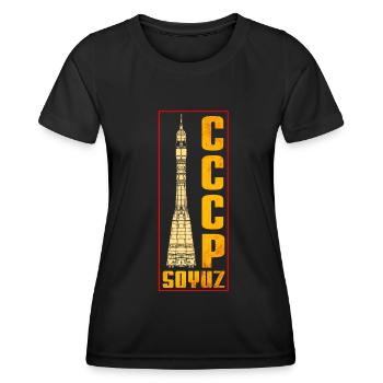 Soyouz - Missile soviétique - T-shirt sport Femme - noir - Devant - AI Model Female 172 light (172cm)