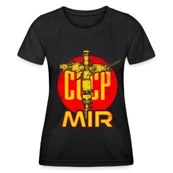 Mir Soviet Union Space Station - Women's Functional T-Shirt - black - Front - AI Model Female 172 light (172cm)